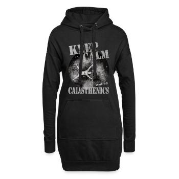 Keep Calm – Calisthenics Design - Hoodie-Kleid - Schwarz - Vorne