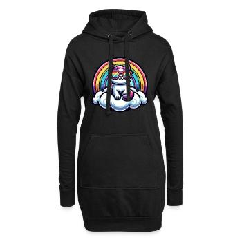 Pride Gay CSD Love LGBTQ Farben des Regenbogens - Hoodie-Kleid - Schwarz - Vorne