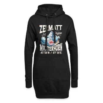 Zermatter Klettern 3 - Hoodie-Kleid - Schwarz - Vorne
