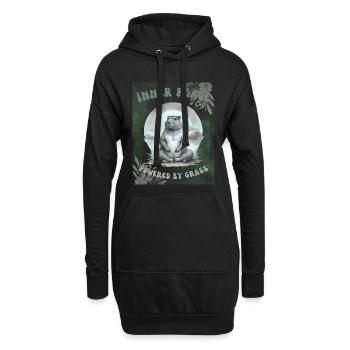 Inner Peace – Powered by Grass - Hoodie-Kleid - Schwarz - Vorne