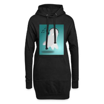 Geist mit Kopfhörern - Hoodie-Kleid - Schwarz - Vorne