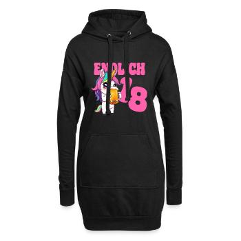 Beer Unicorn Finally 18 Beer Birthday Party - Hoodie Dress - black - Front