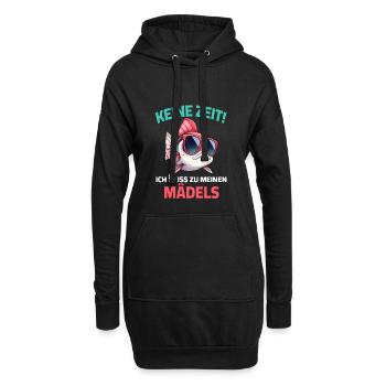 Poisson Pêche Lunettes De Soleil Pas de Temps Filles Dire - Sweat-shirt à capuche long Femme - noir - Devant