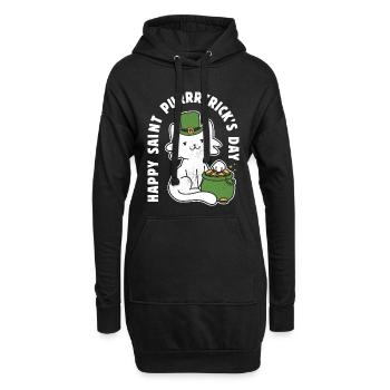 Frohen St. Purrrtrick's Day - Hoodie-Kleid - Schwarz - Vorne
