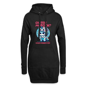 Einhorn Morgenmuffel Shirt Dünnes Eis - Sweat-shirt à capuche long Femme - noir - Devant