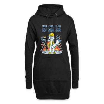 Vertrau mir, ich bin Ingenieur – für einen dunklen Hintergrund - Hoodie-Kleid - Schwarz - Vorne