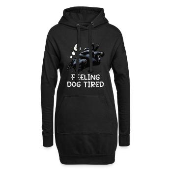 Propriétaire de berger noir fatigué par le chien - Sweat-shirt à capuche long Femme - noir - Devant
