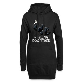 Propriétaire de berger noir fatigué par le chien - Sweat-shirt à capuche long Femme - noir - Devant
