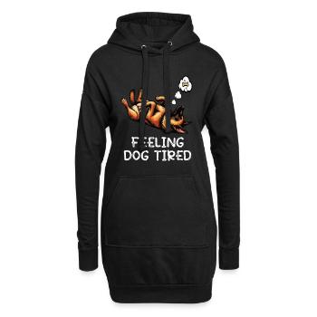Fatigué par le chien Berger Belge Malinois - Sweat-shirt à capuche long Femme - noir - Devant