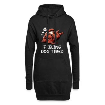 Se sentir fatigué par le chien Mastiff Bordeaux Bordeaux - Sweat-shirt à capuche long Femme - noir - Devant