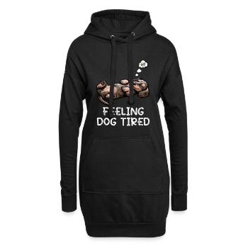 Feeling Dog Tired Rauhaardackel Dackel Teckel - Hoodie-Kleid - Schwarz - Vorne