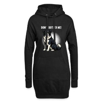 Ne m’embête pas Border Collie Amant - Sweat-shirt à capuche long Femme - noir - Devant