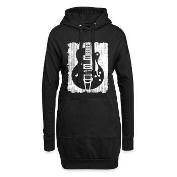 Graffiti-Gitarren-Silhouette - Hoodie-Kleid - Schwarz - Vorne