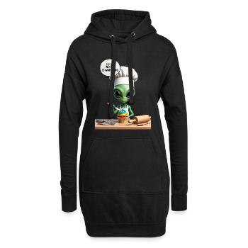 Alien Chef Cupcake - Sweat-shirt à capuche long Femme - noir - Devant