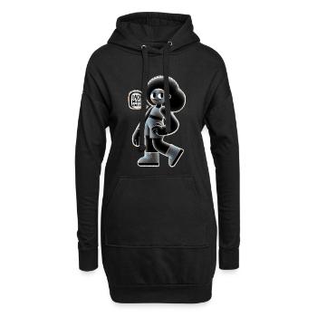 Afrofreund Lebensfreude Illustration - Hoodie-Kleid - Schwarz - Vorne