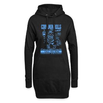 Retro Cinnamon Roll Bakery - Hoodie-Kleid - Schwarz - Vorne