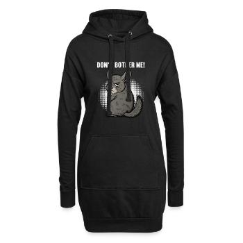 Ne me dérange pas, chinchilla, rongeur chinchilla. - Sweat-shirt à capuche long Femme - noir - Devant