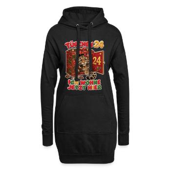 Ich wohne jetzt hier - Hoodie-Kleid - Schwarz - Vorne