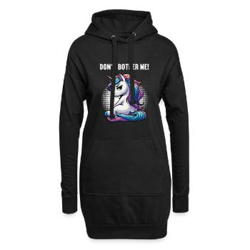 Ne me dérange pas, unicornes licornes fan de licornes - Sweat-shirt à capuche long Femme - noir - Devant