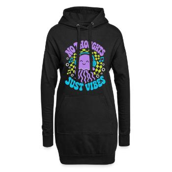 No Thoughts Just Vibes Jellyfish - Hoodie Dress - black - Front