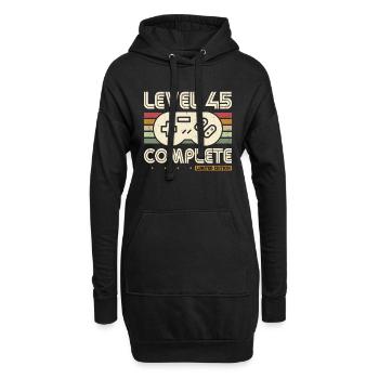 45. Geburtstag Level 45 Complete 45 Jahre Geschenk - Hoodie-Kleid - Schwarz - Vorne