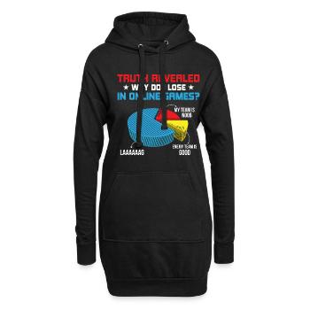 La vérité révélée Pourquoi est-ce que je perds dans les jeux en ligne Lag - Sweat-shirt à capuche long Femme - noir - Devant
