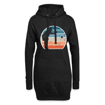 petanque pétanque boule Motiv - Hoodie-Kleid - Schwarz - Vorne