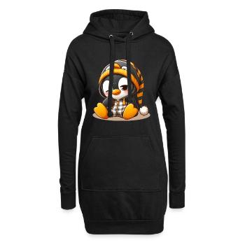 Pingouin fatigué - Sweat-shirt à capuche long Femme - noir - Devant