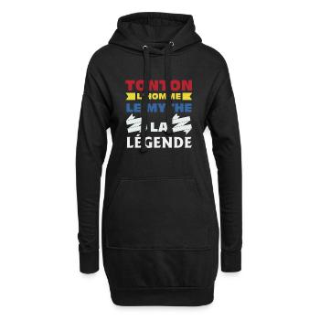 Cadeau Super Tonton Anniversaire Futur Tonton - Sweat-shirt à capuche long Femme - noir - Devant