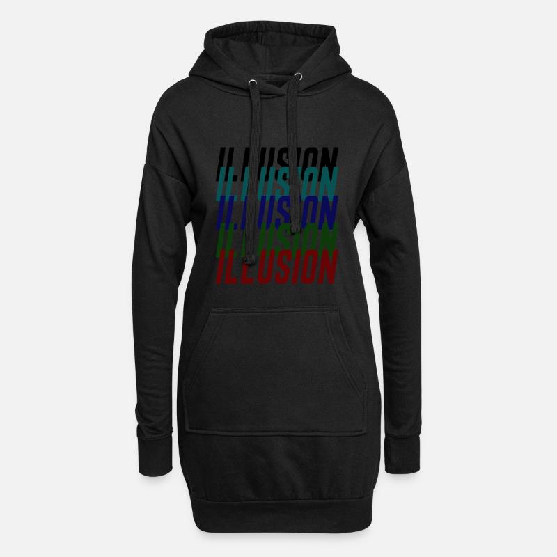 Illusion Optical illusion perception gift - Hoodie Dress - black