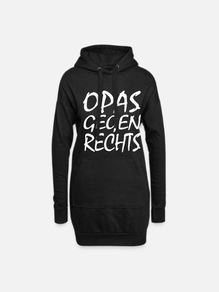 Opas gegen rechts - Hoodie-Kleid - Schwarz