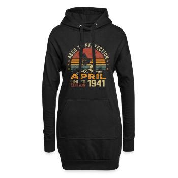 Unmatched Since April 1941 Anniversary Gift - Hoodie Dress - black - Front