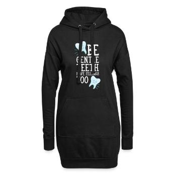 Zahn Zähne Wortspiel Zahnfüllung Lustige Sprüche - Hoodie-Kleid - Schwarz - Vorne