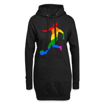 Gay Pride Frauenfußball Design - Hoodie-Kleid - Schwarz - Vorne