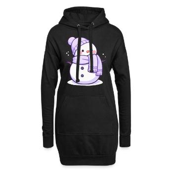 Süßer Weihnachts Schneemann - Festtags-Design - Hoodie-Kleid - Schwarz - Vorne