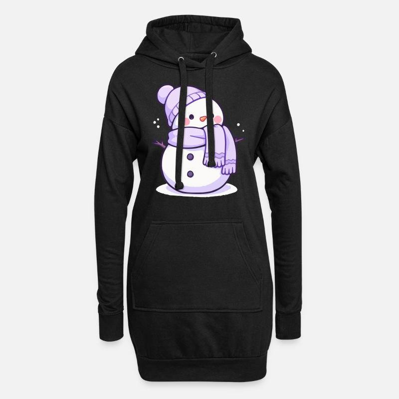 Süßer Weihnachts Schneemann - Festtags-Design - Hoodie-Kleid - Schwarz