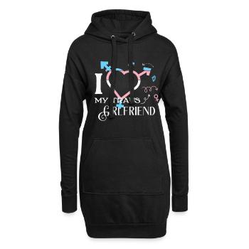 LBGT Flag Gay Pride J’aime ma petite amie trans - Sweat-shirt à capuche long Femme - noir - Devant