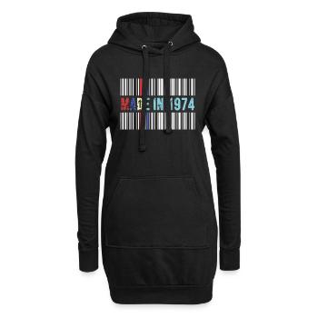 1974 anniversaire 48 ans 48e anniversaire rétro code-barres - Sweat-shirt à capuche long Femme - noir - Devant