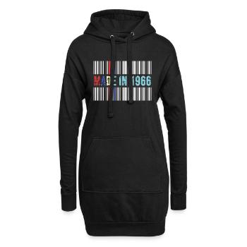 1966 geburtstag 56 jahre 56.jubiläum retro barcode - Hoodie-Kleid - Schwarz - Vorne