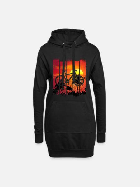 Mountain biker Evolution - premium shirt - Hoodie Dress - black
