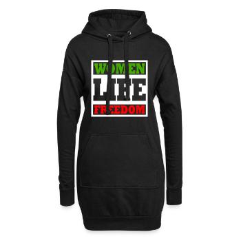 Women life freedom - Sweat-shirt à capuche long Femme - noir - Devant