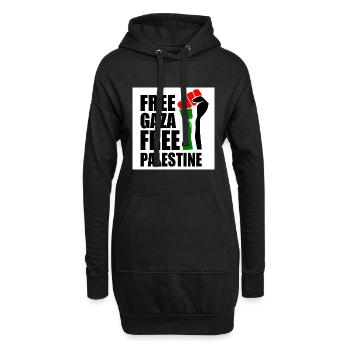 Free gaza Free palestine - Hoodie-Kleid - Schwarz - Vorne
