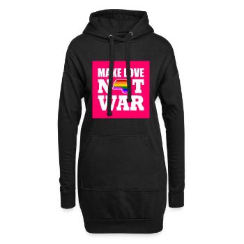 Make love not war - Sweat-shirt à capuche long Femme - noir - Devant