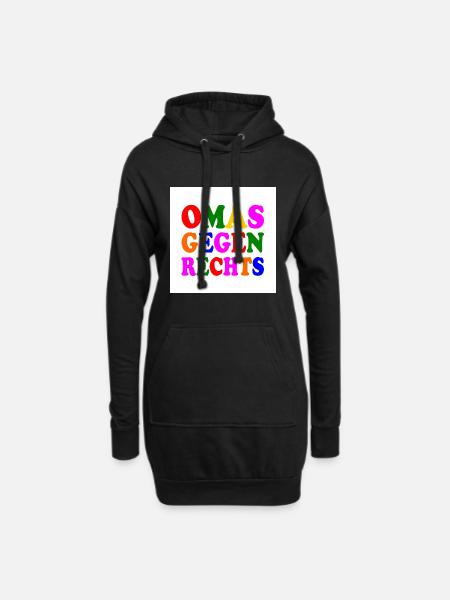 Omas gegen rechts - Hoodie-Kleid - Schwarz