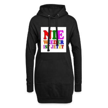 Nie wieder ist jetzt - Hoodie-Kleid - Schwarz - Vorne