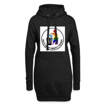 halte deine umwelt sauber - fck afd - Hoodie-Kleid - Schwarz - Vorne