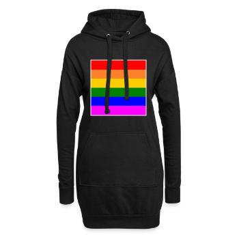 LGBT Regenbogen flagge - Hoodie-Kleid - Schwarz - Vorne