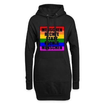 Gegen rechts - Hoodie-Kleid - Schwarz - Vorne
