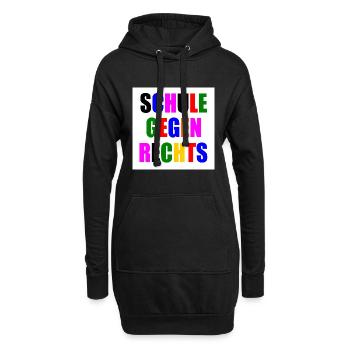 Schule gegen rechts - Hoodie-Kleid - Schwarz - Vorne