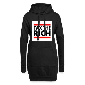 Tax the rich - Hoodie-Kleid - Schwarz - Vorne